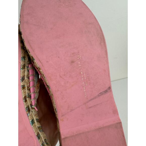 Sophia Webster Women Slides 7.5 Pastel Ines Woven Espadrille Slip-On Sandals - Picture 9 of 9